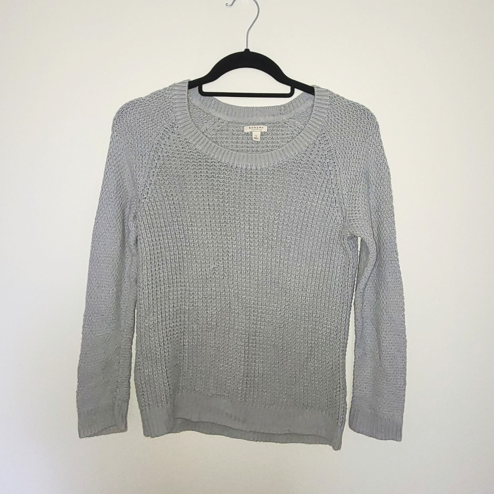 Relaxed Fit Cozy Grey Crew-Neck Sweater